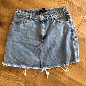 Light wash jean skirt